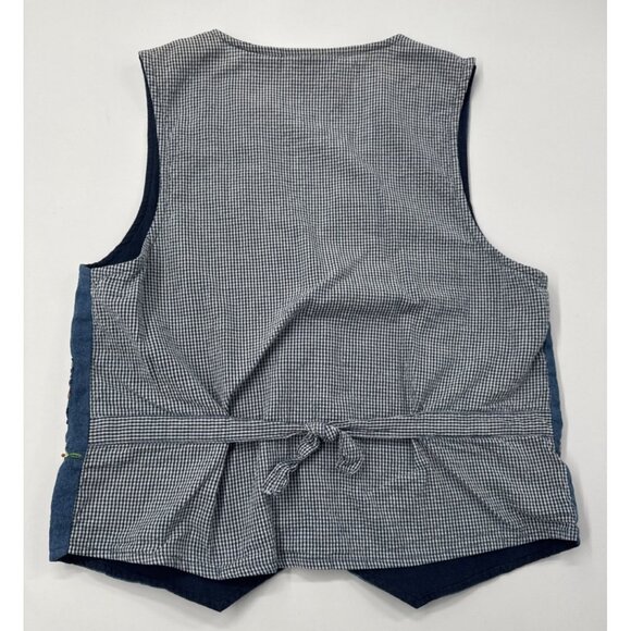 Vintage Casey Max Vest Womens Small Embroidered Floral Birds Garden Cottagecore - Picture 2 of 10